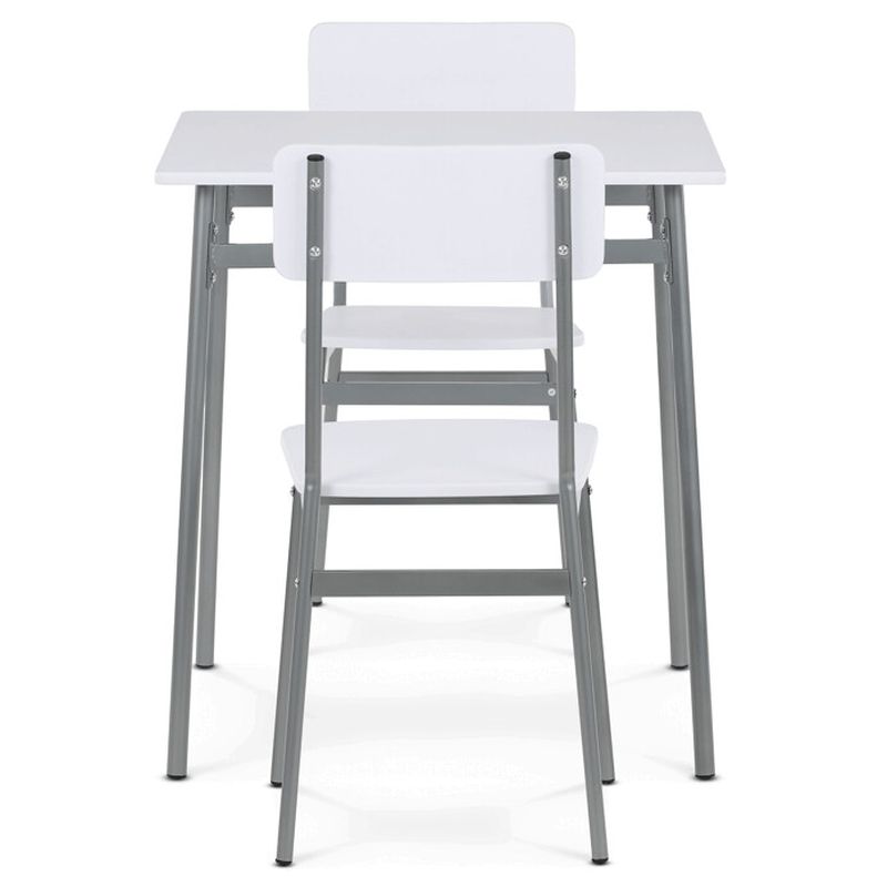 Jedálenský set s 2 stoličkami, 70x70cm, MDF biela, AUT-O2122 WT