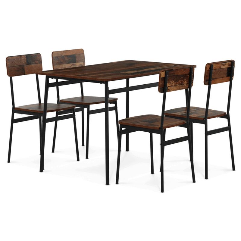 Jedálenský set, 110x70cm, MDF old wood, AUT-O2155 OLW2