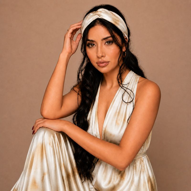 Luxusná hodvábna čelenka LIMITED_11 – Made in Slovakia