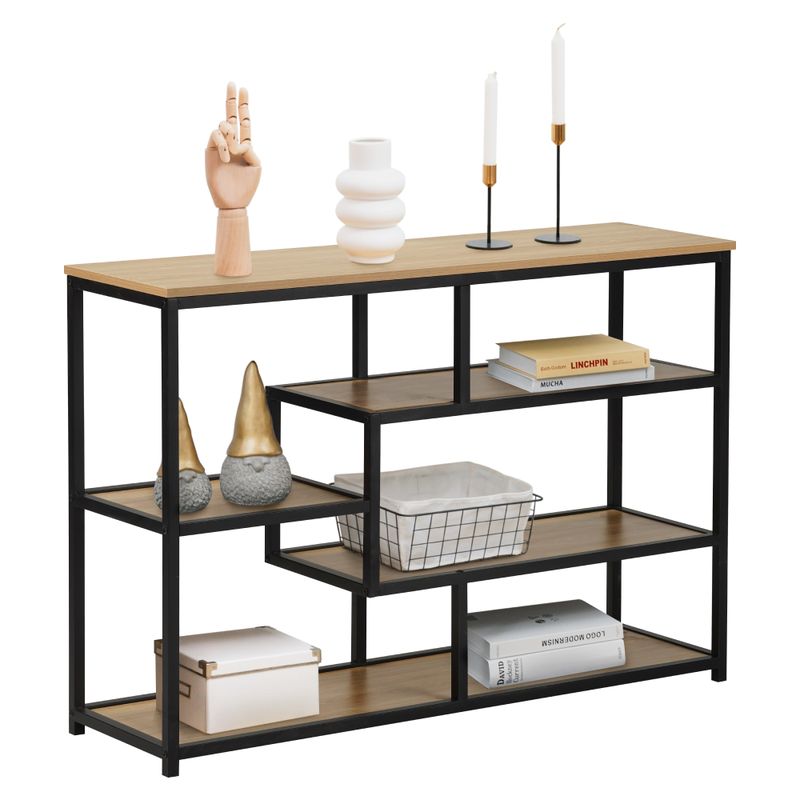 Regál, 114cm, čierny, dub, BILOTE NEW TYP 2