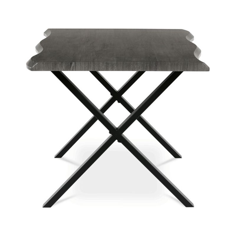 Jedálenský stôl 160x90cm, MDF sivý dub, kov čierny, HT-F4316 GREY