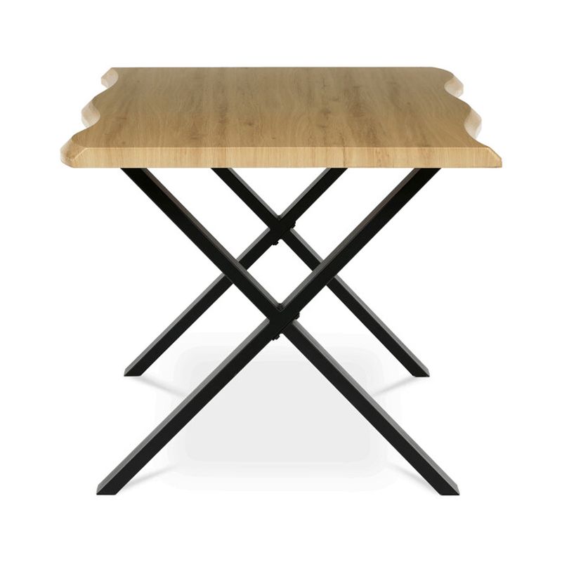 Jedálenský stôl 160x90cm, MDF divoký dub, kov čierny, HT-F4316 OAK