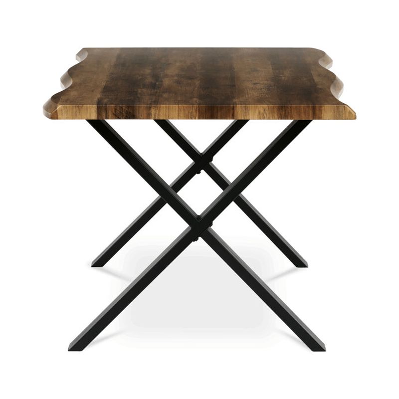 Jedálenský stôl 160x90cm, MDF old wood, kov čierny, HT-F4316 OLW