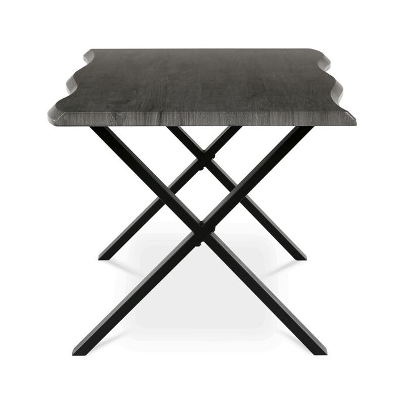 Jedálenský stôl 180x90cm, MDF sivý dub, kov čierny, HT-F4318 GREY
