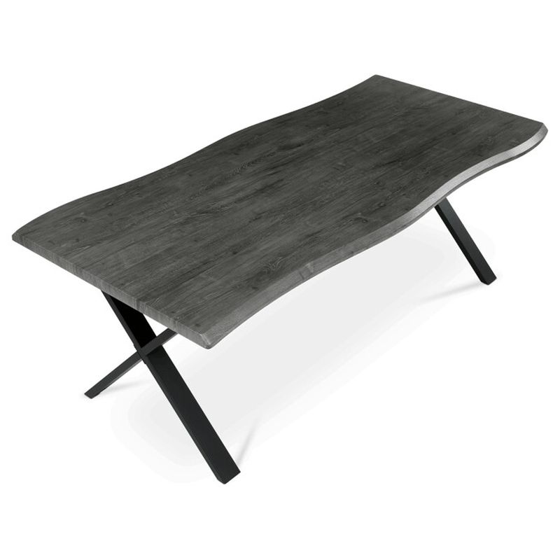 Jedálenský stôl 210x100cm, MDF sivý dub, kov čierny, HT-F4321 GREY