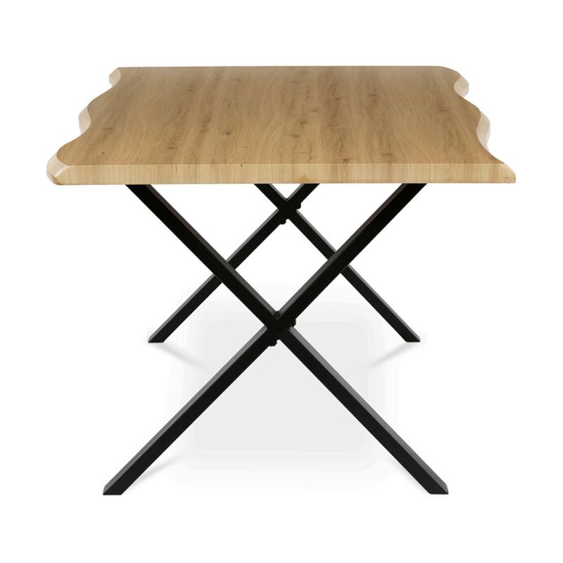 Jedálenský stôl 210x100cm, MDF divoký dub, kov čierny, HT-F4321 OAK