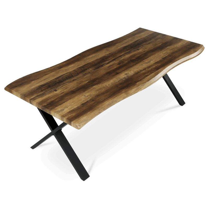 Jedálenský stôl 210x100cm, MDF old wood, kov čierny, HT-F4321 OLW