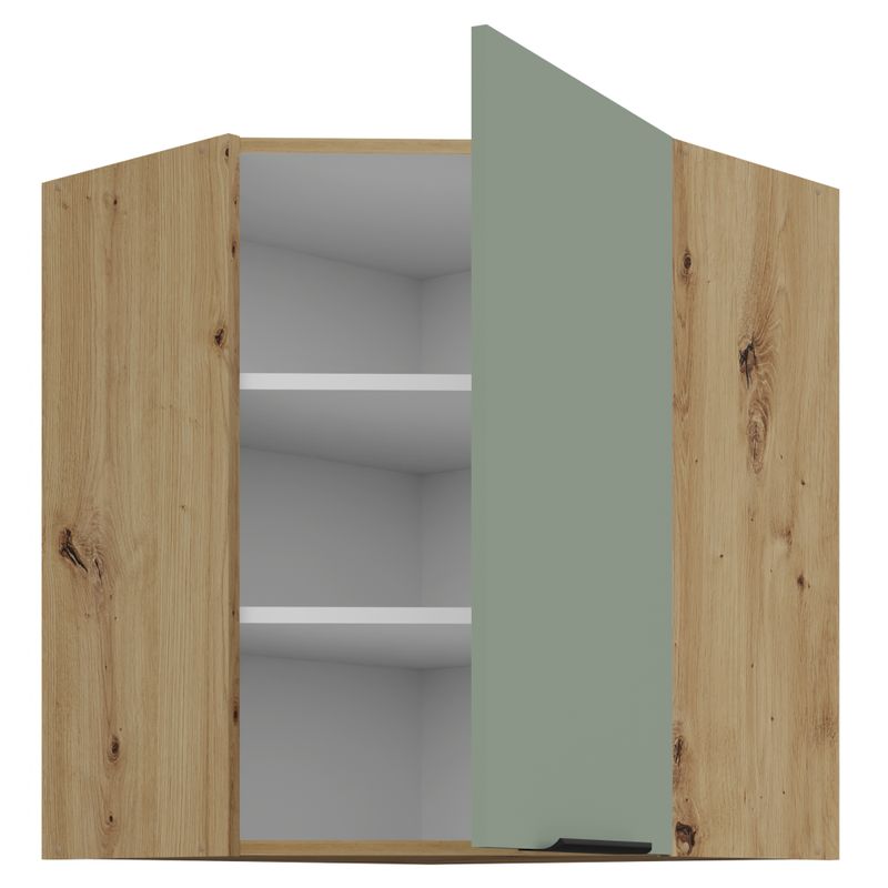 Horná rohová skrinka, 60cm, aquamarine, dub artisan, ARSANY 60x60 GN-72 1F