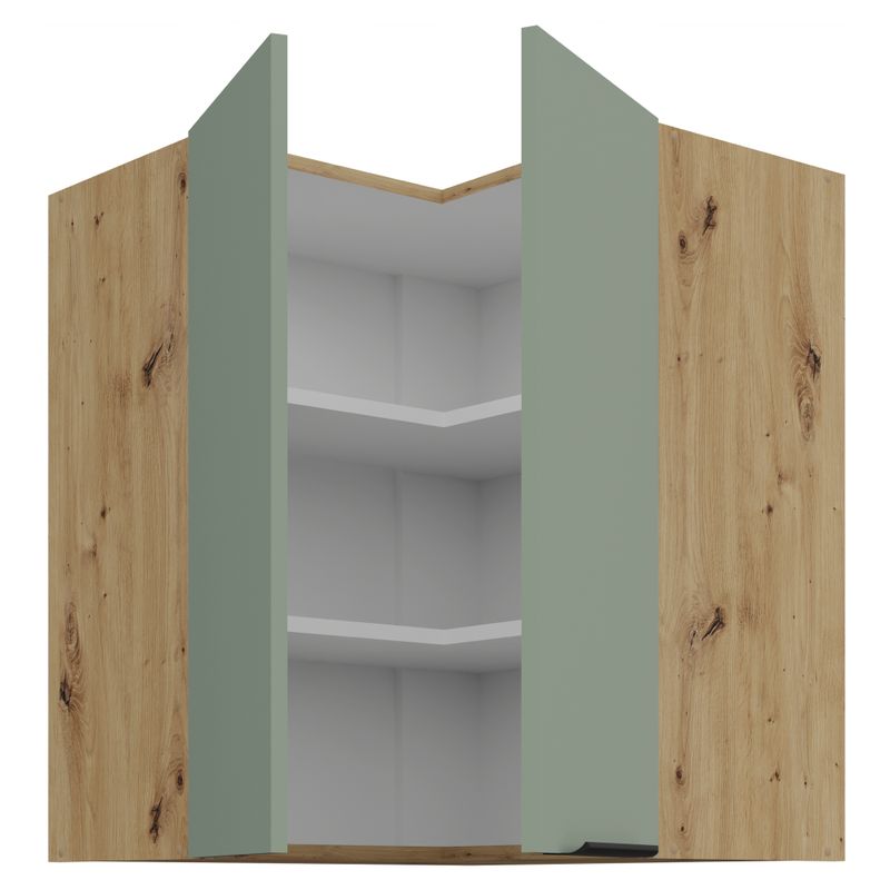 Horná rohová skrinka, 60cm, aquamarine, dub artisan, ARSANY 60x60 GN-72 2F