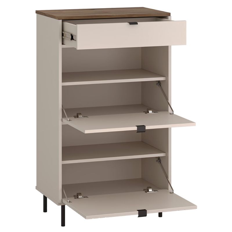 Komoda, 63cm, kombinovaná, kašmír, dub castello, EYCO 2D1S