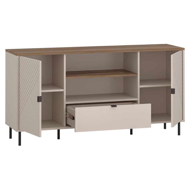 TV stolík, 149cm, kašmír, dub castello, EYCO 2D1S/150