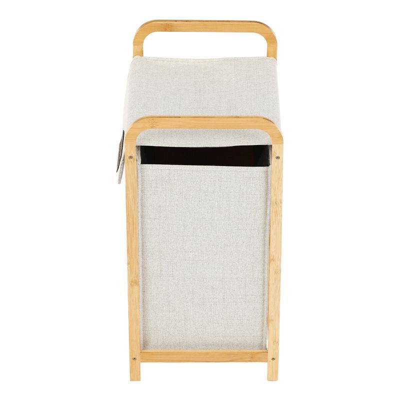 Kôš na prádlo, polyester, bambusová konštrukcia, farba krémová