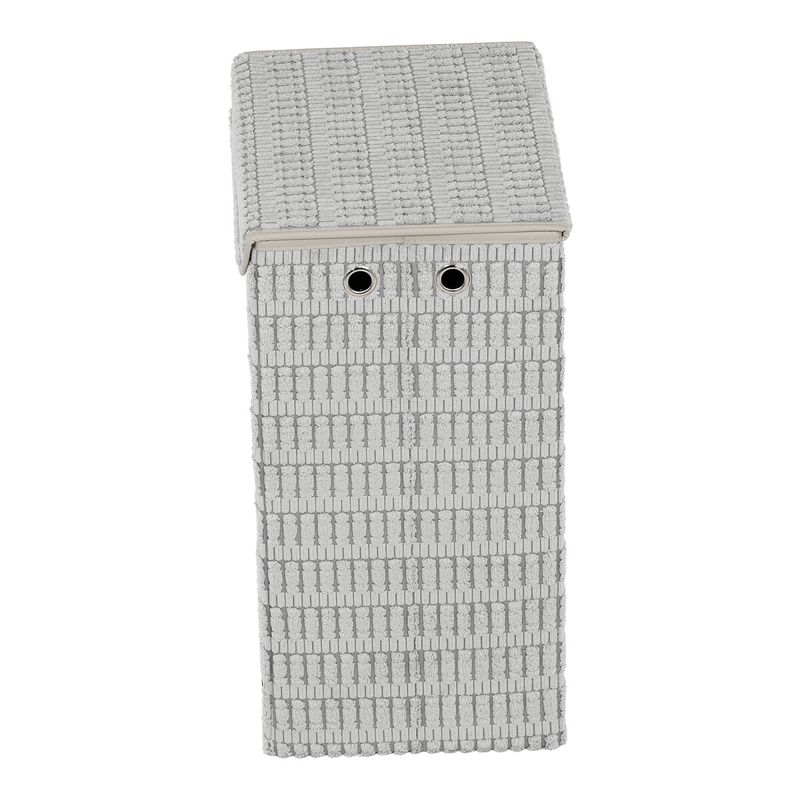 Kôš na bielizeň, polyester, papier, veko na suchý zips, farba sivá