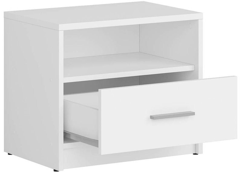 Nočný stolík, 49cm, biely, NEPO PLUS KOM1S