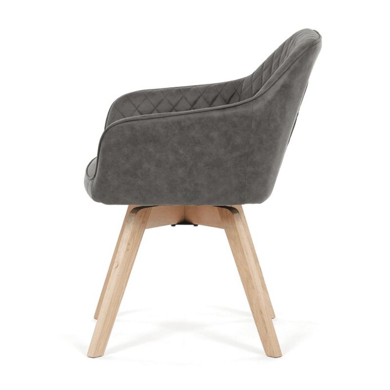 Jedálenská stolička, čierna, látka vintage, DCH-435 BK3