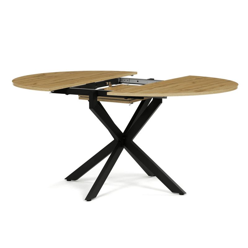 Jedálenský stôl rozkladací, 120-160x120 cm, melamín, dub, DT-I1120 OAK