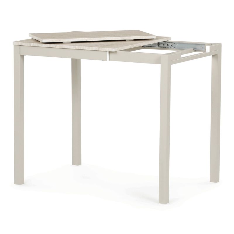 Jedálenský stôl rozkladací, 60-90x60cm, melamín, travertin, GDT-206 TRV