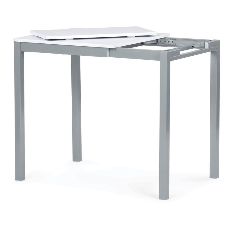 Jedálenský stôl rozkladací, 60-90x60cm, melamín, biely, GDT-206 WT
