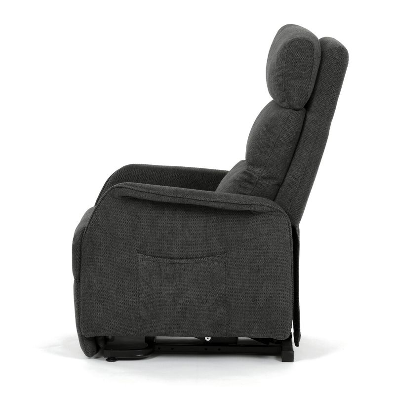 Polohovacie kreslo, elektrické káblové ovládanie, sivá látka, TV-L8960 GREY2
