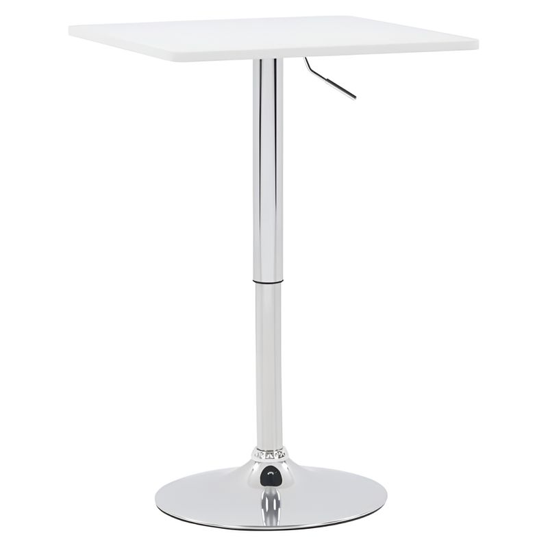 Barový stôl, 57cm, s nastaviteľnou výškou, biely, FLORIAN 3 NEW
