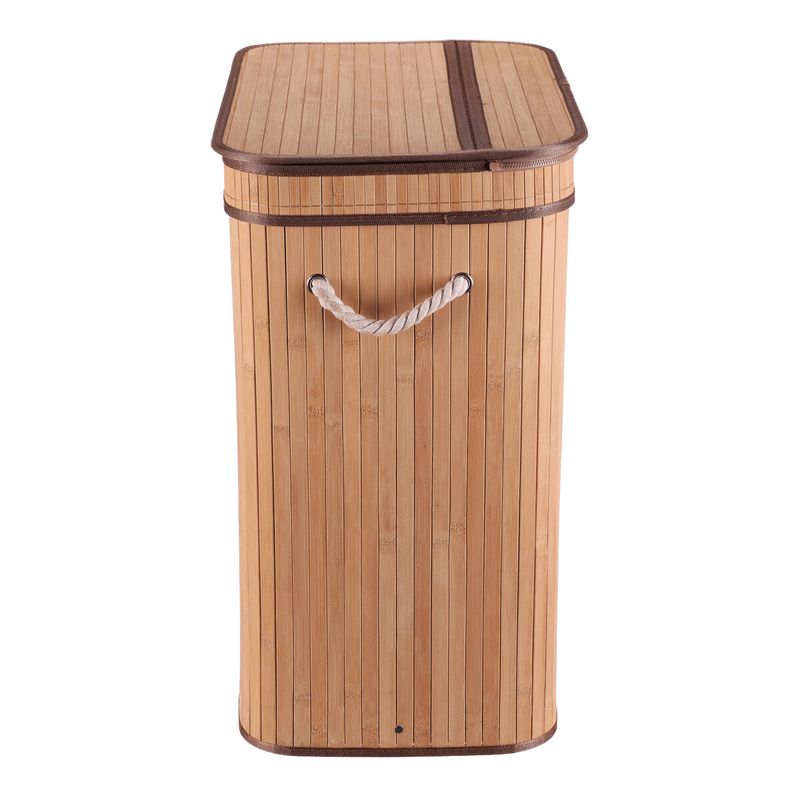 Kôš na prádlo, 52cm, bambusový, s vekom, prírodný, DB2000 NAT