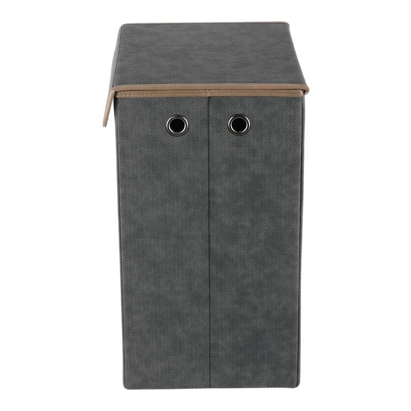 Kôš látkový, skladací s vekom, vysoký, sivý, DT3004 GREY