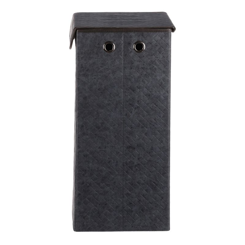 Kôš na bielizeň, látkový s vekom, modrá farba, DT3009 BLUE
