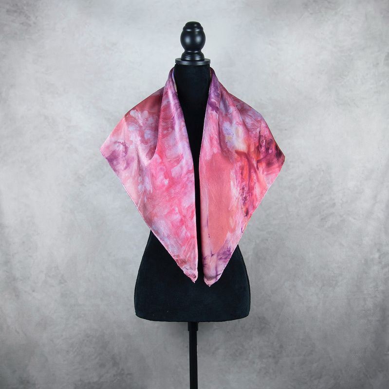 Luxusná farebná hodvábna šatka LIMITED_319, Vyrobená na Slovensku, 90x90cm