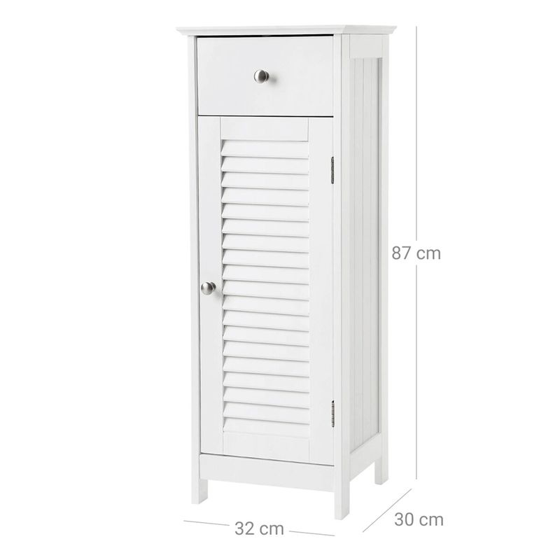 Kúpeľňová skrinka, 32cm, MDF, biela, AUK-E1143 WT