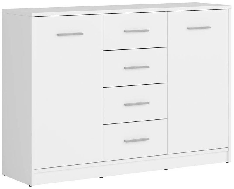 Komoda, 118cm, biela, NEPO PLUS KOM2D4S