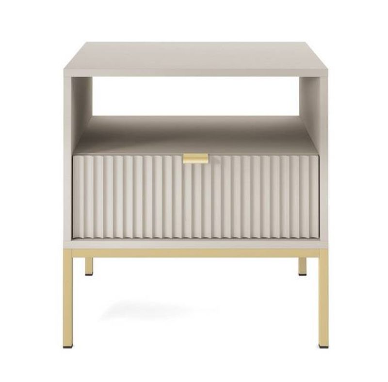 Nočný stolík, 54cm, cashmere, zlatý, NOVA GOLD S54