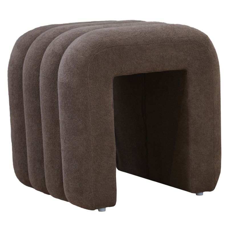 Dizajnový taburet, 40cm, hnedá látka, SUNDO