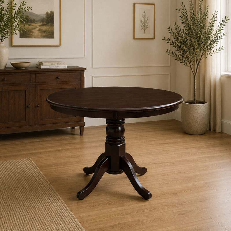 Jedálenský stôl, okrúhly 106cm, gaštan, TABLOS NEW