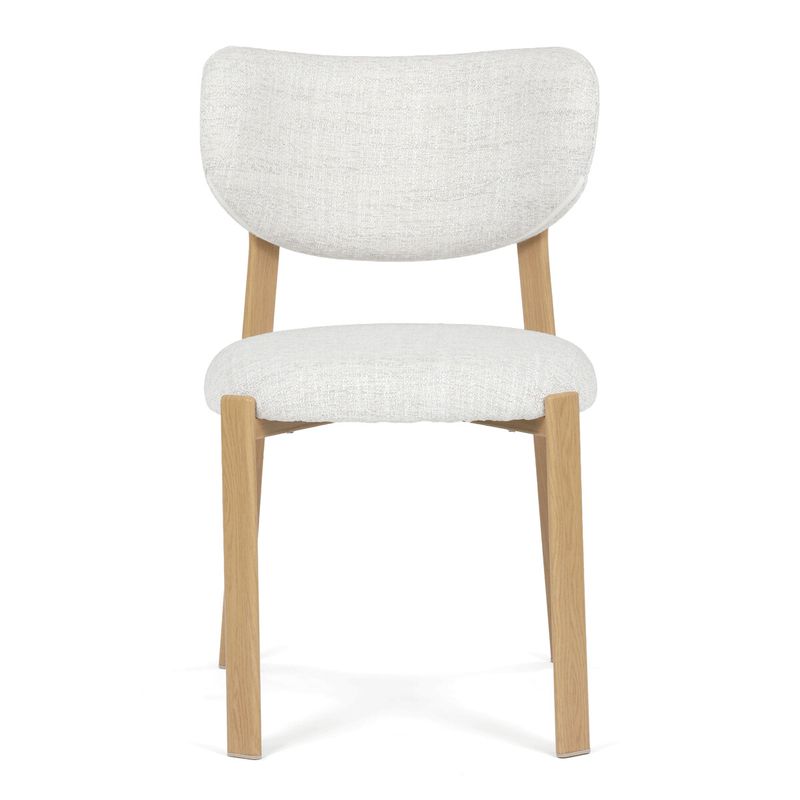 Jedálenská stolička, biela látka, nohy kov hnedý, HC-L3125 OAK