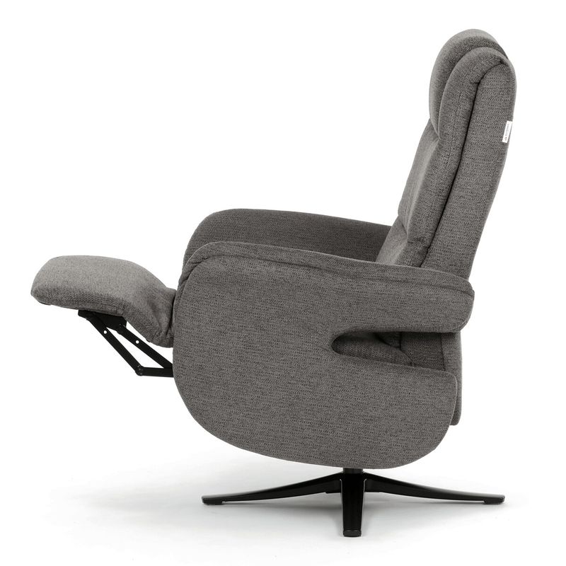 Polohovacie elektrické kreslo, zabudované ovládanie, sivá, látka, TV-C5590 GREY2