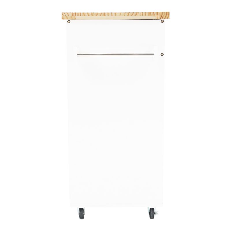 Servírovací vozík, 86cm, biely, prírodný, JOSELYN