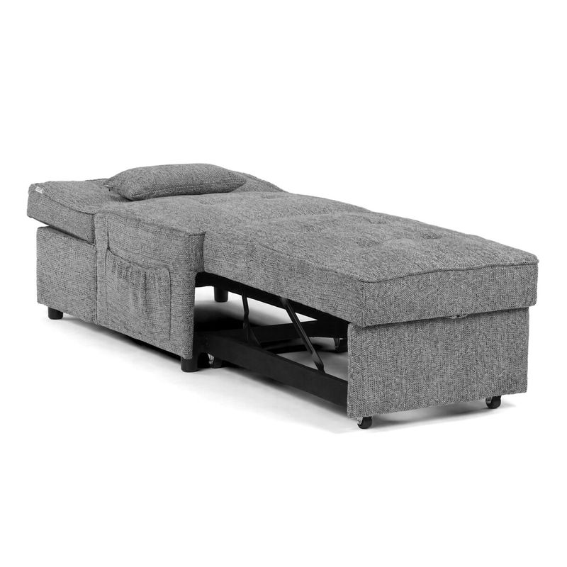 Rozkladacie kreslo, sivá látka, ASB-C3210 GREY2