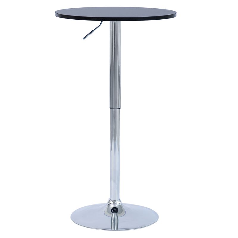 Barový stôl, 60cm, nastaviteľný, čierny, chróm, BRANY 3 NEW