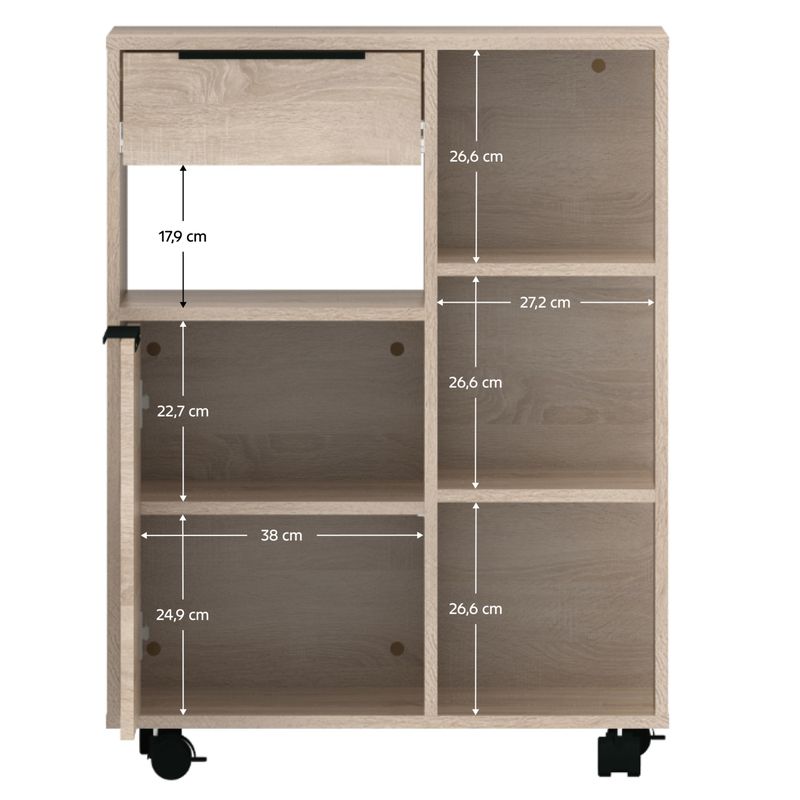Jednodverový kredenc, 70cm, dub sonoma, LILIEN TYP 3