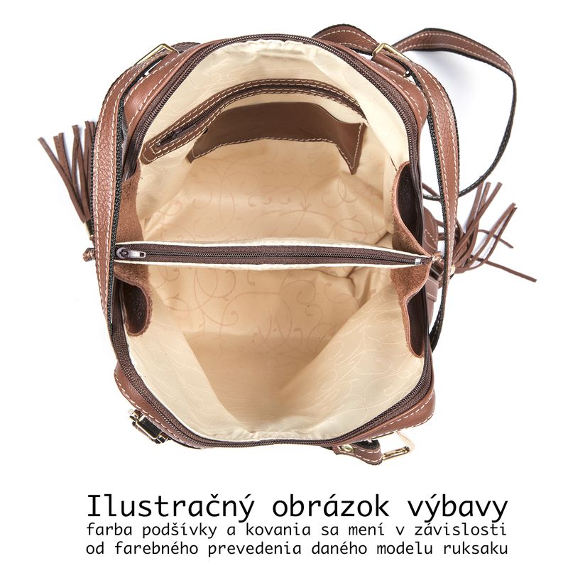 Luxusný kožený ruksak z pravej hovädzej kože č.8668 v krémovej farbe
