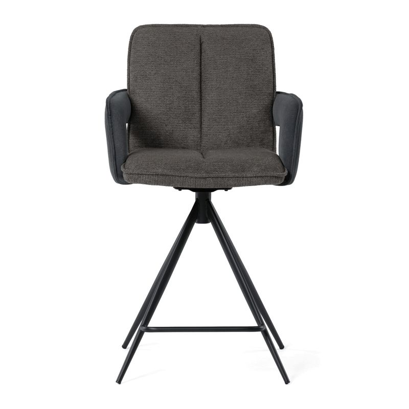 Barová stolička otočná 180°, sivá látka, AUB-F1146 GREY2