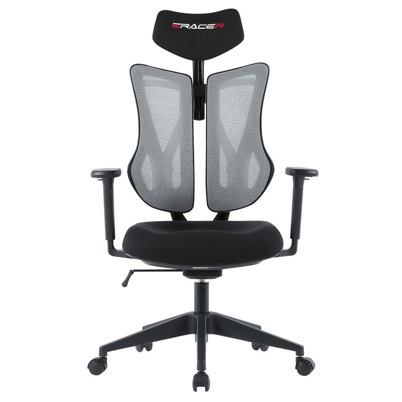 Kancelárska stolička E-racer, sivá sieťovina, 120kg, KA-H3246 GREY