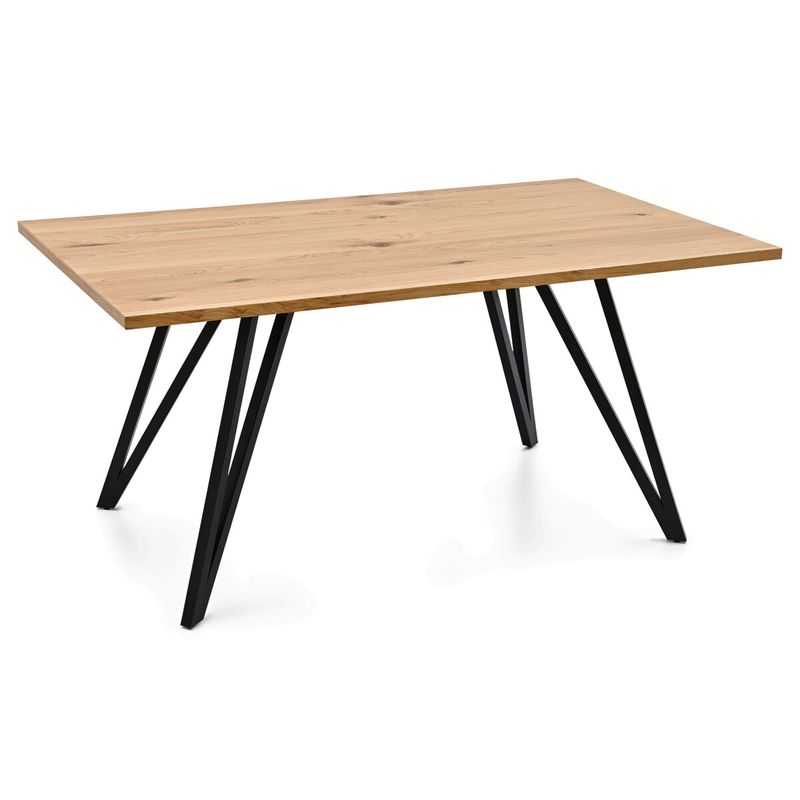 Jedálenský set so 4 stoličkami Polaris, 160x90cm, sivá, masív dub, ASE-1041 GREY2