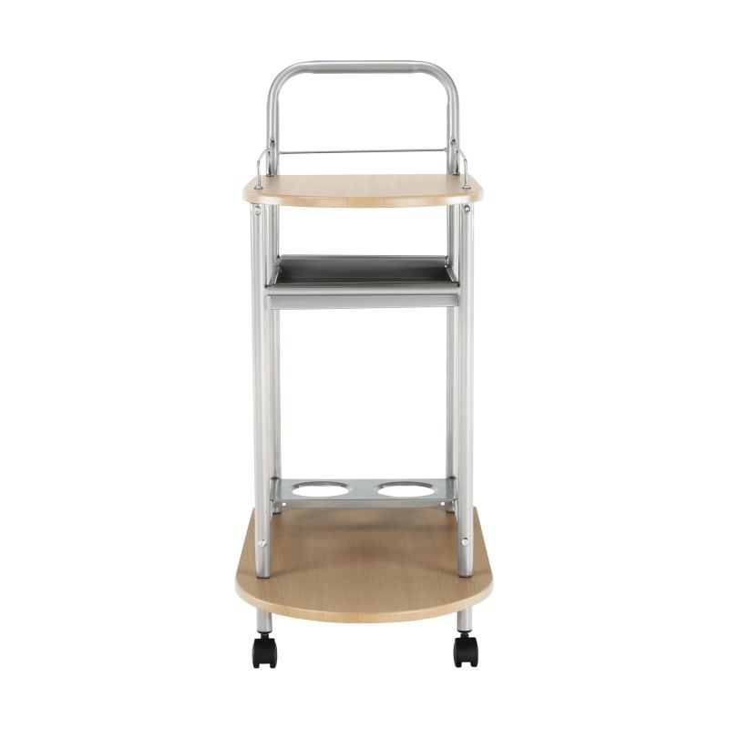 Servírovací stolík, 60cm, buk, strieborný, LIMA