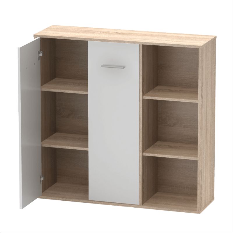 Skrinka, 111cm, dub sonoma, biela, MAURUS NEW MA32