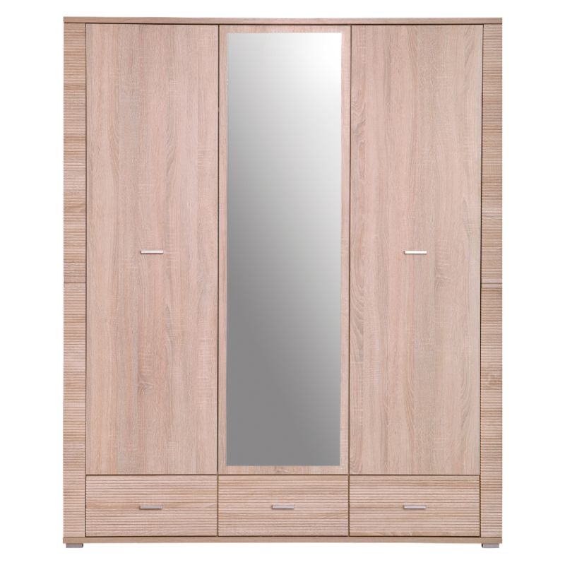Skriňa, 134cm, kombinovaná, dub sonoma, zrkadlo, GRAND typ 2