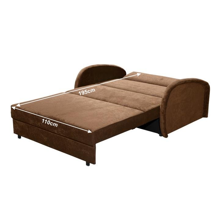 Pohovka, rozkladacia, hnedá látka, MILI 2