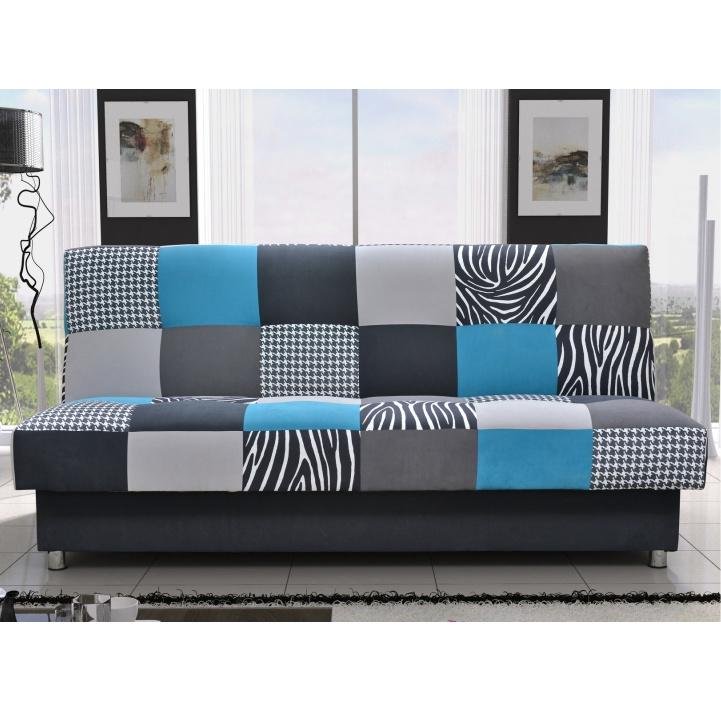 Pohovka, rozkladacia, látka tyrkysová, ALABAMA