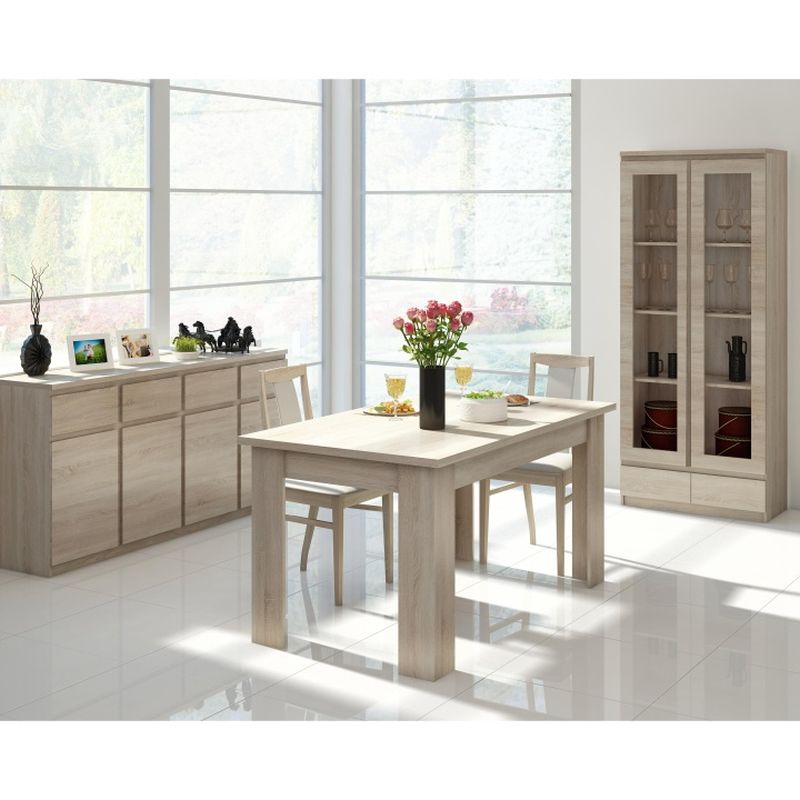 Komoda, 220cm, kombinovaná, dub sonoma, PANAMA typ 11