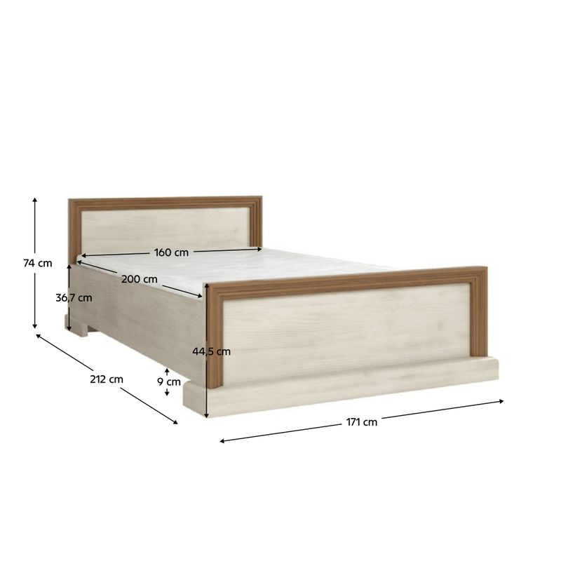 Spálňová zostava, 160x200cm, sosna biela nordická, ROYAL